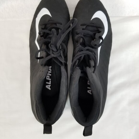 NIKE Alpha Menace Shark Football Cleats Shoes Black Size 10.5 ~ 4393 - Picture 6 of 9